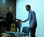 Composer Ljubomir Nikolić and Miloš Janjić, guitar 
